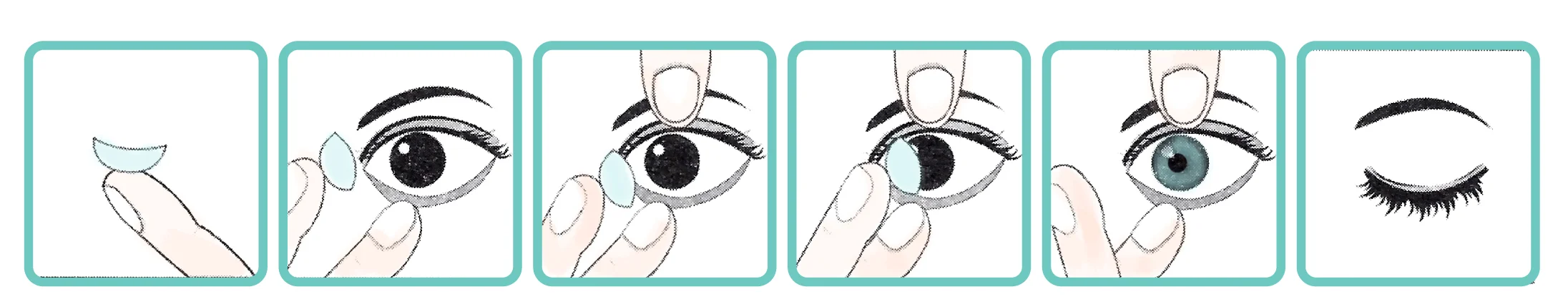 Image of step by step instructions for inserting your contact lenses