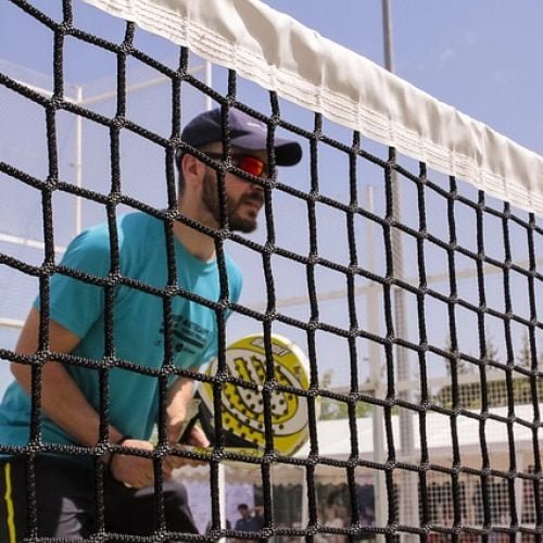 A man playing tennis