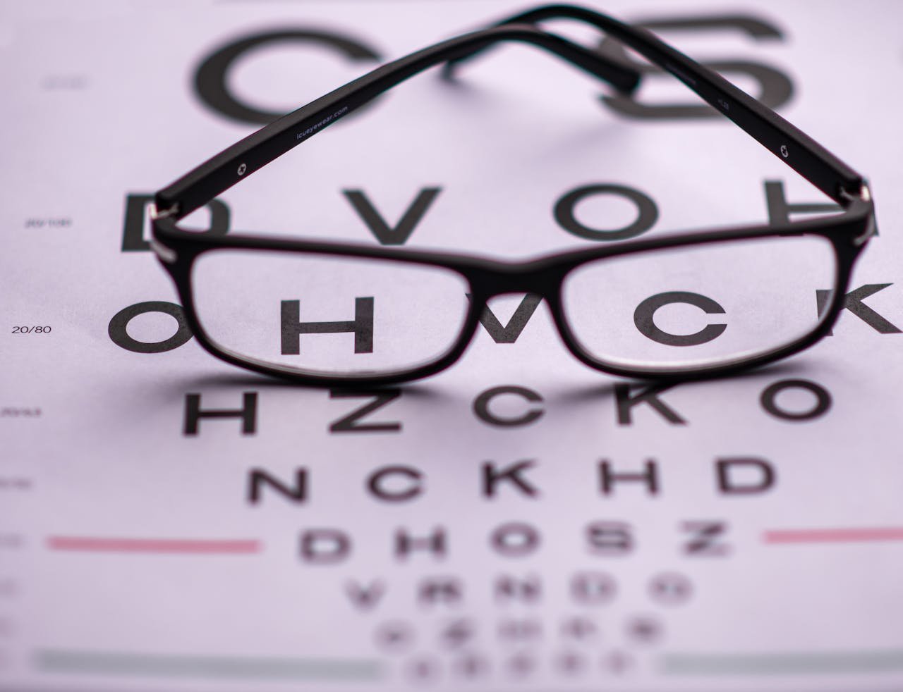 Image of a pair of glasses on top of some letters