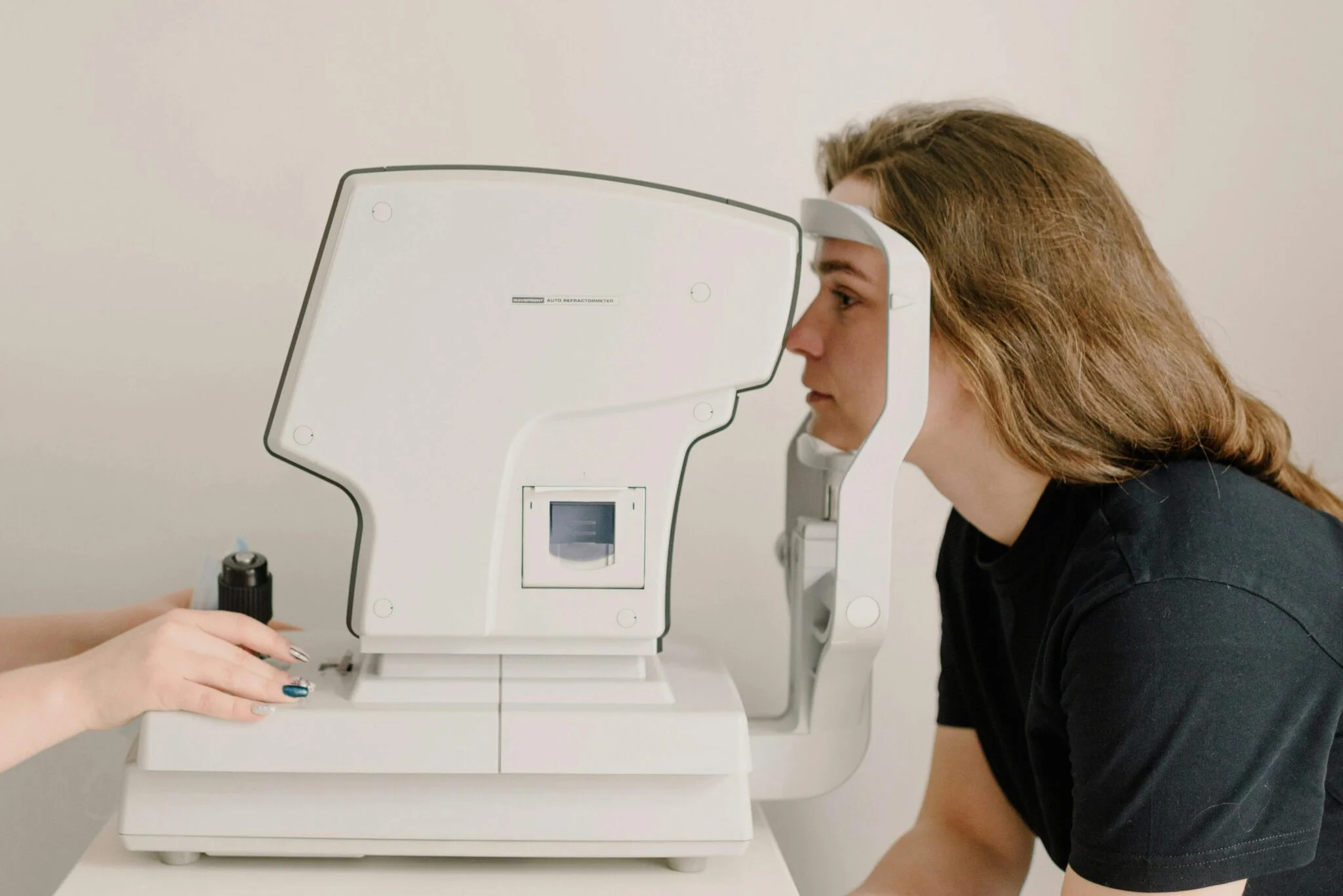 A person having an eye test