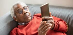 old guy on phone