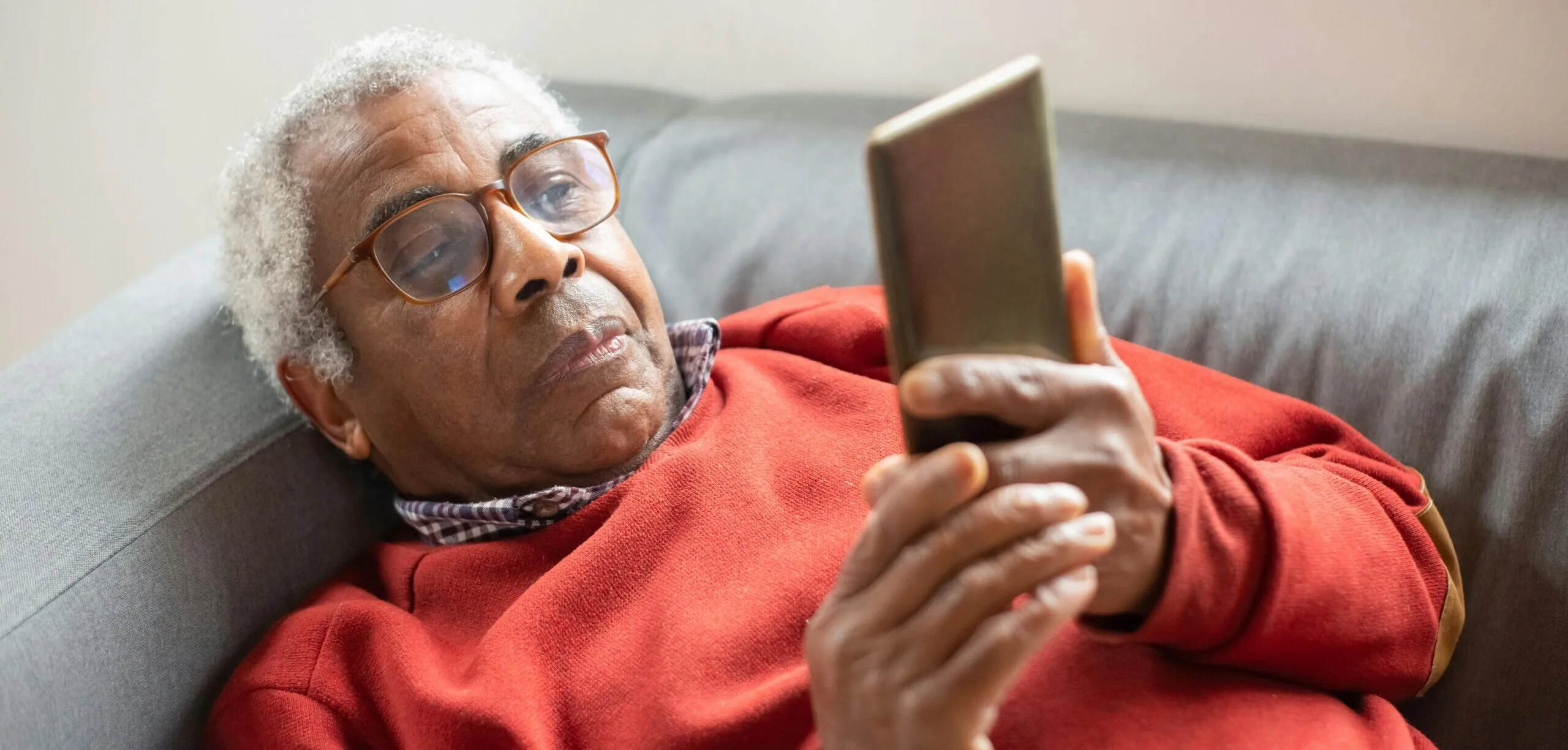 old guy on phone